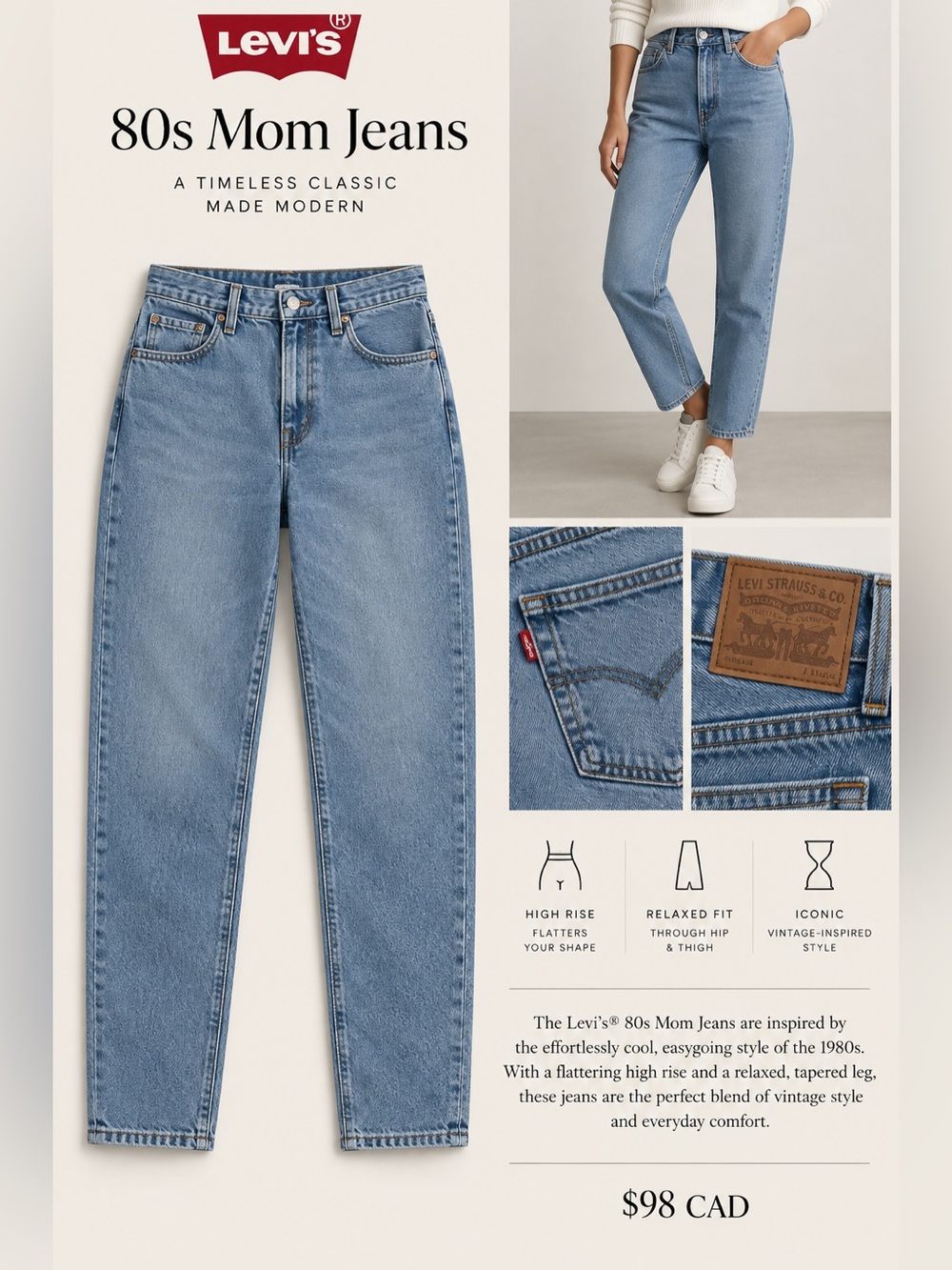 Levi's 80s Mom Jeans — Light Blue